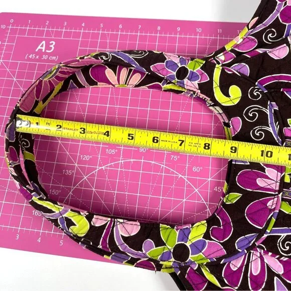 Vera Bradley Shoulder Tote Bag Purple Punch Floral Quilted Purse Pockets Retired - Picture 14 of 16